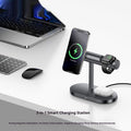 Gray 4-in-1 Qi2 magnetic wireless charger