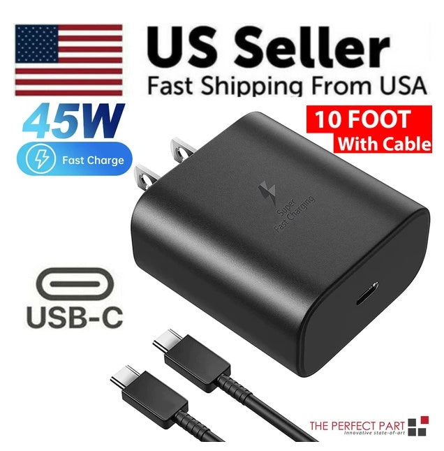 45W USB-C Charger with 10 ft Cable