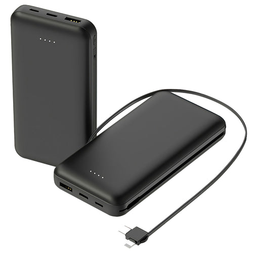 10,000mAh Power Bank with Built-in Cables