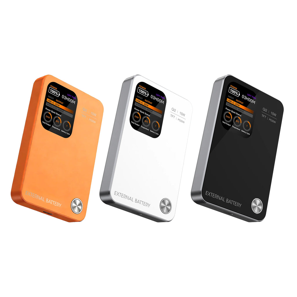 Qi2 Magnetic Power Bank with Display