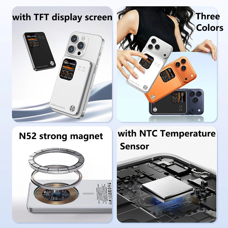 Qi2 Magnetic Power Bank with Display