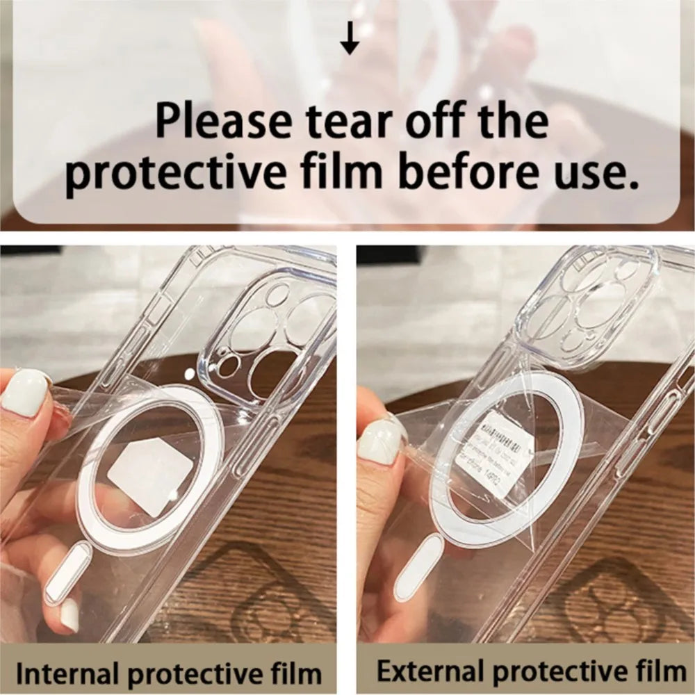 Clear Magnetic Protective Case for Select iPhone Models