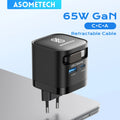 65W GaN USB-C Charger with Retractable Cable – Multi-Plug